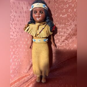 Native American Style Doll with Beaded Dress